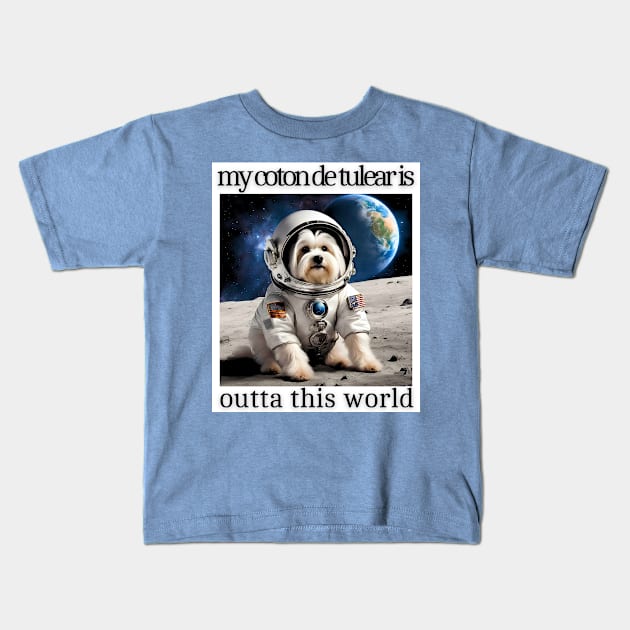 Outta This World Coton de Tulear Kids T-Shirt by Doodle and Things